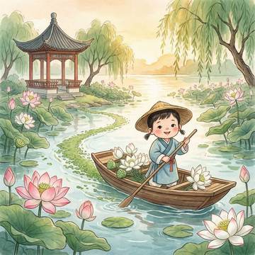 池上插图