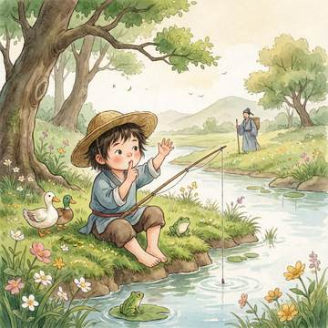 小儿垂钓插图