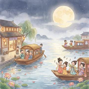 泊秦淮插图