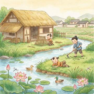 清平乐·村居插图